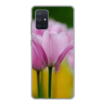 Produktbild von MuchoWow® Handyhülle Schutzhülle Hülle für Samsung Galaxy A51 5G Blumen - Tulpen - Rosa Silikon Softcase Handy Hülle - Abbildung