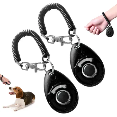 Produktbild von Hundetrainings-Klicker-Set, 2 Stück – Großer Knopf zur Ausbildung von Hunden, Katzen und Pferden