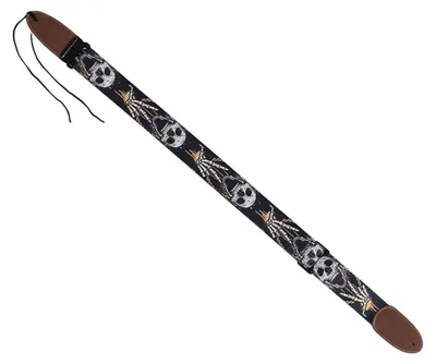 Image de Sangle pour guitare au design squelette original, réglable, large de 2 pouces, en polyester, compatible avec les guitares basses, électriques et acoustiques