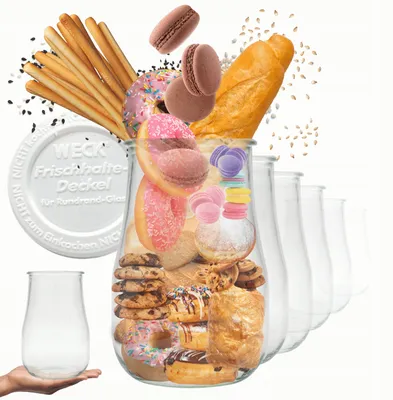 Produktbild von Weck Einmachgläser 1750ml mit Kunststoffdeckel 6 Stück