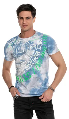Produktbild von CT614 Herren T-Shirt mit modischem Batik-Muster