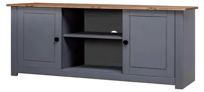 Produktbild von Fernsehschrank grau 120 x 40 x 50 cm aus Kiefer Massivholz