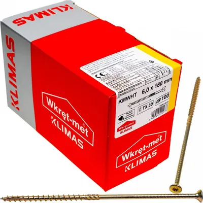 Produktbild von Holzbauschrauben KMWHT 6x180 mm Senkkopf Torx Zimmererschrauben 100 Stück