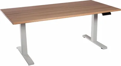 Zdjęcie produktu dla Biurko z regulacją wysokości biały blat z litego drewna bukowego 160x80cm