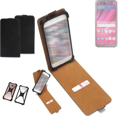 Produktbild von K-S-Trade Handyhülle Schutzhülle kompatibel mit BLU View 4 Hülle Case Cover Flip Style Bumper schwarz 1x