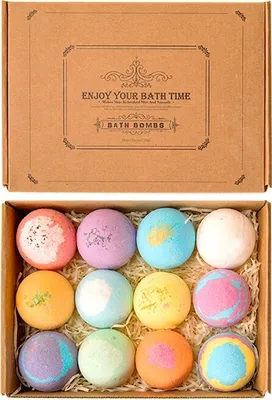 Image de SPA Bombe de bain de luxe Set cadeau de 12 pièces, bombes de bain naturelles, bombe de bain en mousse faite à la main, pétillant de bain, riche en beurre de karité