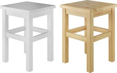 Produktbild von Holzhocker Sitzhocker ohne Lehne in Kiefer natur oder weiß V-90.71-41Kiefer