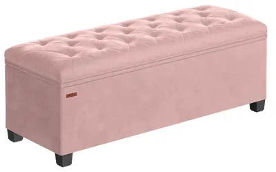 Produktbild von SONGMICS Sitzhocker mit Stauraum, Sitzbank mit Beinen, 40 x 110 x 40 cm Fußbank, Aufbewahrungsbox, bis 300 kg belastbar, für Wohnzimmer Schlafzimmer Flur, pastellrosa LSF089R01
