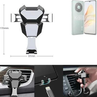 Produktbild von K-S-Trade Lüftungshalterung kompatibel mit ZTE XiaoXian 50 kompakte Handy-Halterung Lüftungsschlitz Lüftungsgitter Autohalterung KFZ Auto-Halterung