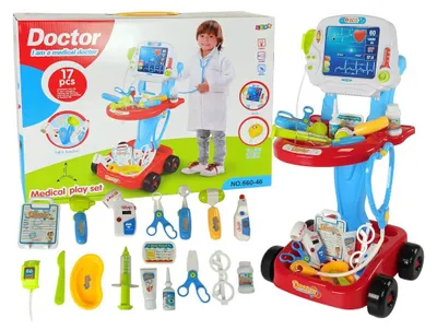 Produktbild von Arztset auf einem Wagen, Arzttisch für Kinder, Arzt-EKG