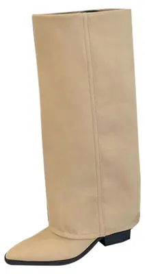 Produktbild von Elzusha - Hohe Cowboystiefel für Damen, khaki-farben, mit spitzer Schuhspitze