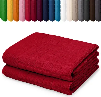 Produktbild von DOPPELPACK Duschvorleger 50 x 70cm Badvorleger Vorleger Badematte Badteppich 100% Baumwolle, Farbe: Rot