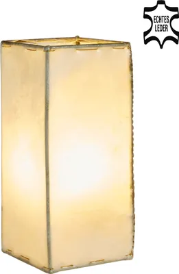 Image de Lampe de chevet en cuir Lampe Janka nature