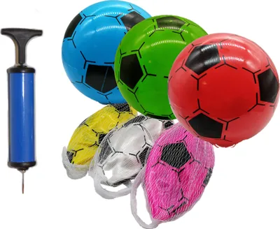 Produktbild von jameitop® Fußball 4X Mix Farben + Ballpumpe, Durchmesser Ball 20 cm Luft Spring Wasser Bälle
