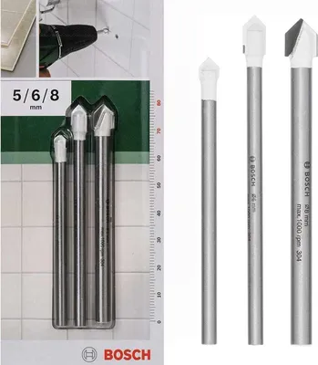 Produktbild von Bosch 3tlg.  Glas- und Fliesenbohrer Ø 5 / 6 / 8 mm 2609255588
