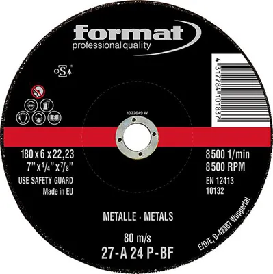 Produktbild von Format Schruppscheibe gekröpft Stahl/Guss 180x8mm
