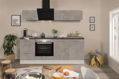 Produktbild von Küche Küchenzeile Küchenblock  Beton Amanda 240 cm Respekta Premium