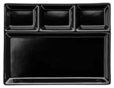 Produktbild von Mäser Fondueteller 2er Set rechteckig 25,5x19,5cm schwarz