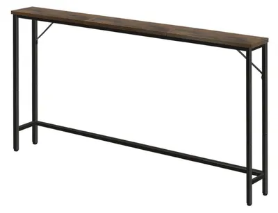 Image de Table console d'entrée, style industriel, compacte, 120x15x80 cm, couleur marron rustique