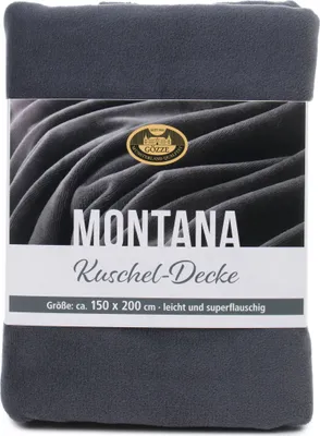 Produktbild von GÖZZE Wohndecke Montana 200x150cm Kuscheldecke 100% Polyester 300 g/m² anthrazit