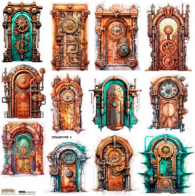 Obrázok produktu pre Nálepky - ScrapLove - Steampunk 4 doors