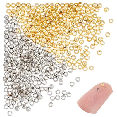 400 Stück 18K vergoldete Abstandskugeln 2mm rund für DIY Schmuck