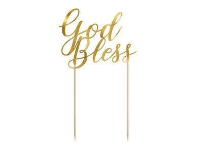 Produktbild von Tortenaufsatz „Gott segne dich“, goldfarben, 27,5 cm
