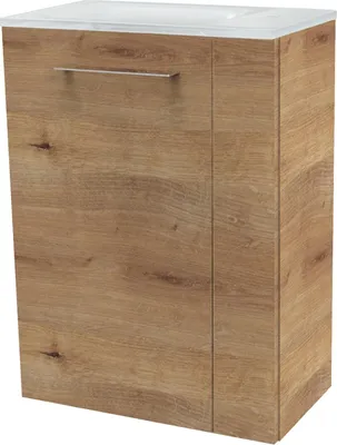 Produktbild von Fackelmann SBC MILANO Gäste WC Set 2-teilig 45 cm, Braun hell, links, Glas Weiß