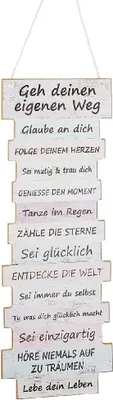 Produktbild von CEPEWA Wandbild Lebenseinstellung 15x41cm, weiß