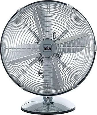 Produktbild von Retro Metall Tischventilator 33 cm, Chrom