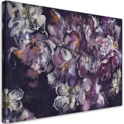 Produktbild von Leinwandbild irisblume 90x60 cm Feeby lila wandbild bereit zum aufhängen