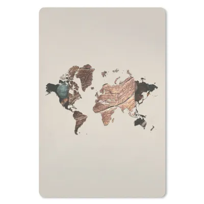 Produktbild von MuchoWow® Mauspad Mousepad Weltkarte - Holz - Baum 18x27 cm - Mousepads - Maus Mat - Pad - Mausunterlage