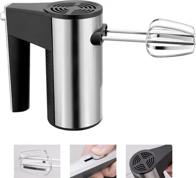 Produktbild von Handmischer mit Turbolader, 5-Gang-elektrischer Lebensmittelmischer, zum Mischen von Milch, Backkuchenteig, Edelstahlküche