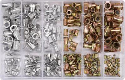 Immagine prodotto di Dadi per rivetti YATO M3-M10 alluminio Acciaio al carbonio 300 pz.