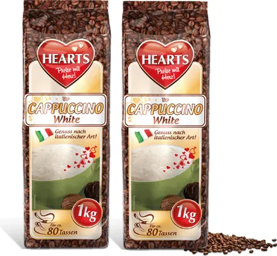 Produktbild von HEARTS Cappuccino White Line Vanille 2 x 1kg Kaffeespezialität