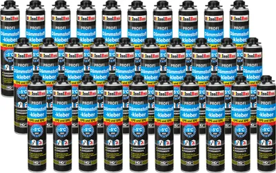 Produktbild von Isolbau B2 Dämmstoffkleber - 30 x 750 ml Perimeterkleber für EPS- & XPS-Platten - 1K PolyurethanKlebeschaum für Dämmung und Isolieren