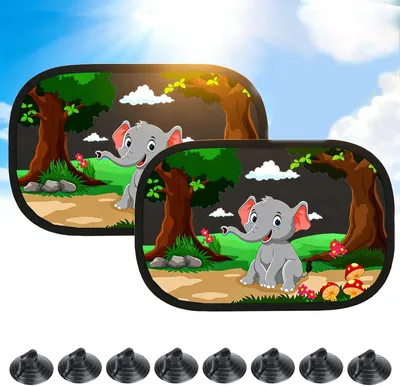 Imagen del producto de Parasoles para coche para niños, de 44 x 36 cm, con protección UV del 99%, con ventosas, para coche y para bebés