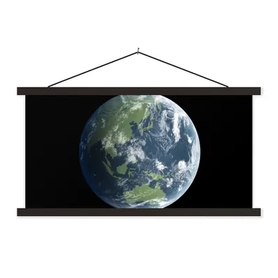 Produktbild von MuchoWow® Textilposter Satellitenbild der Erde 120x60 cm mit schwarzem Rahmen - Dekoration Schlafzimmer