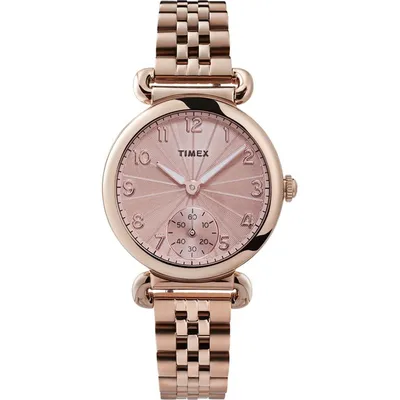 Produktbild von Timex TW2T88500VQ Damen-Armbanduhr, Edelstahl-Gehäuse, Metall-Armband