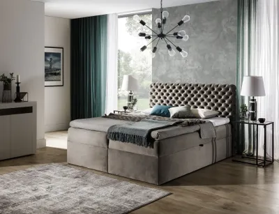 Produktbild von Boxspringbett Schlafzimmerbett WILLIAM 180x200cm in Stoff