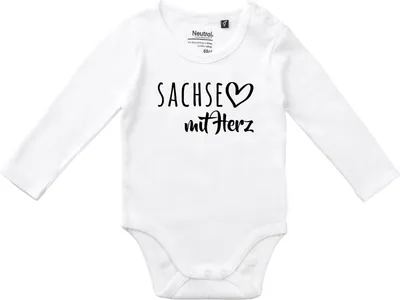 Produktbild von Huuraa Baby Body Sachse mit Herz 62 White  Baumwolle Fairtrade Langarmbody Geschenkidee