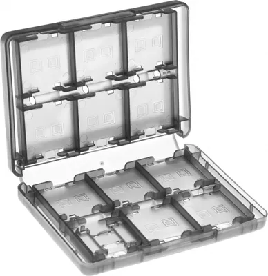 Produktbild von vhbw Etui kompatibel mit Nintendo 3DS LL, 3DS, 3DS XL, DS Lite, DSi Konsolenspiele, Speicherkarten - Case Schwarz Transparent