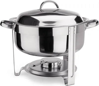 Produktbild von 2x Suppen Chafing Dish Ø 33 cm mit Brennpastenbehälter und rundem Speiseeinsatz