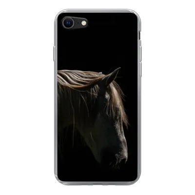 Produktbild von MuchoWow® Handyhülle Schutzhülle Hülle für iPhone SE 2022 Pferd - Tiere - Weiß Silikon Softcase Handy Hülle - Schutzhülle