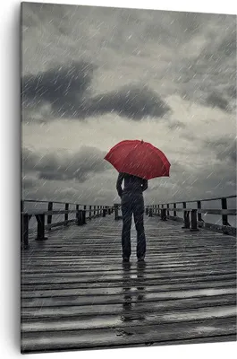 Produktbild von Bild auf Leinwand - Leinwandbild - Einteilig - Meer Brücke Sturm - 70x100cm - Wand Bild - Wanddeko - Wandbilder - Leinwanddruck - Wanddekoration - Leinwand bilder - Wandbild - PA70x100-3684