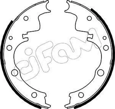 Zdjęcie produktu dla Zestaw szczęk hamulcowych CIFAM do tylnego hamulca bębnowego dla FORD TRANSIT z platformą/podwoziem (V) 254,0 mm 153-139