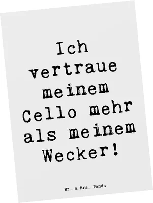 Produktbild von Mr. & Mrs. Panda Postkarte Spruch Cello Vertrauen - Weiß - Geschenk, Moderne Musik, Lernen, Celloschule, Postkarten, einzelkarte, Ansichtskarte, Streichinstrument