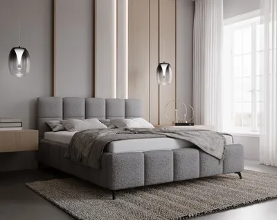 Produktbild von ADIDAR Zeitloses Polsterbett Gabi 200x200 cm - mit Metallrahmen, Bettkasten, Lattenrost, Robuste Konstruktion - Grau (Anthology 17)