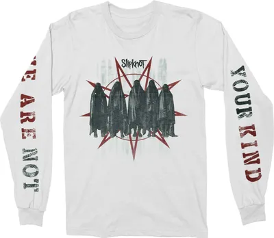 Produktbild von Slipknot - "Shrouded Group" T-Shirt für Herren/Damen Uni Langärmlig RO484 (S) (Weiß)
