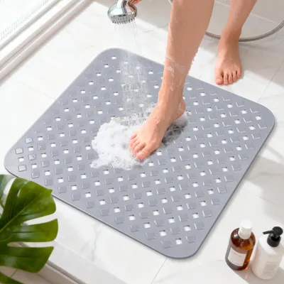 Produktbild von Rutschfeste Duschmatte 53x53 cm, schimmelresistent, hautfreundlich, mit Saugnäpfen, BPA-frei und maschinenwaschbar für Dusche und Badewanne